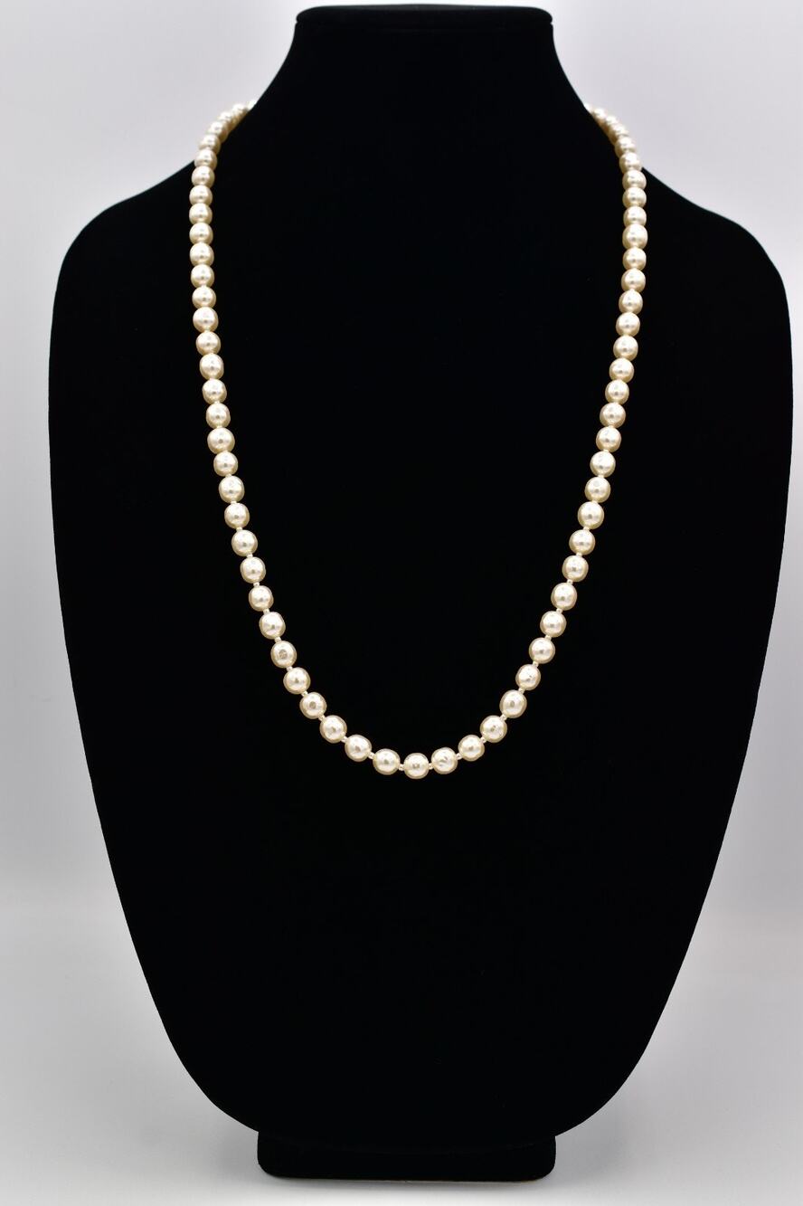 Miriam Haskell Vintage Pearl Beaded 28" Necklace Chunky Deco Signed 1940s BinBL
